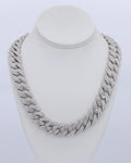 18MM Snow/Galaxy Set VVS Moissanite Cuban Chain 24 Inch
