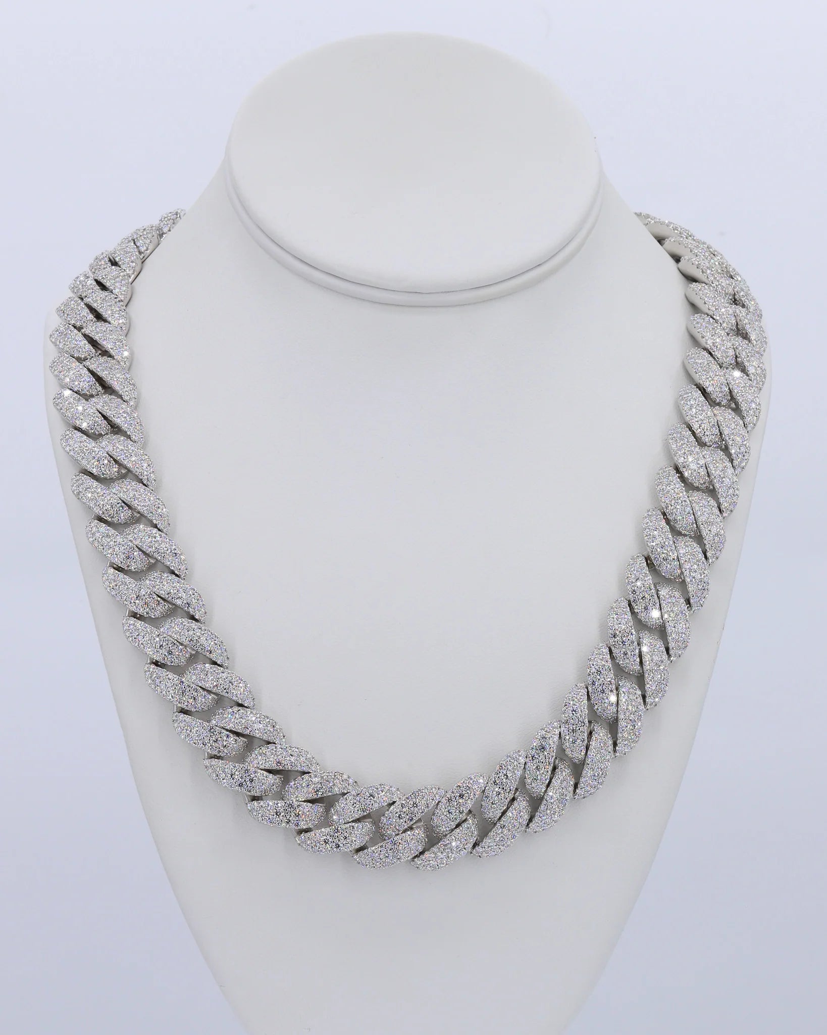 18MM Snow/Galaxy Set VVS Moissanite Cuban Chain 24 Inch