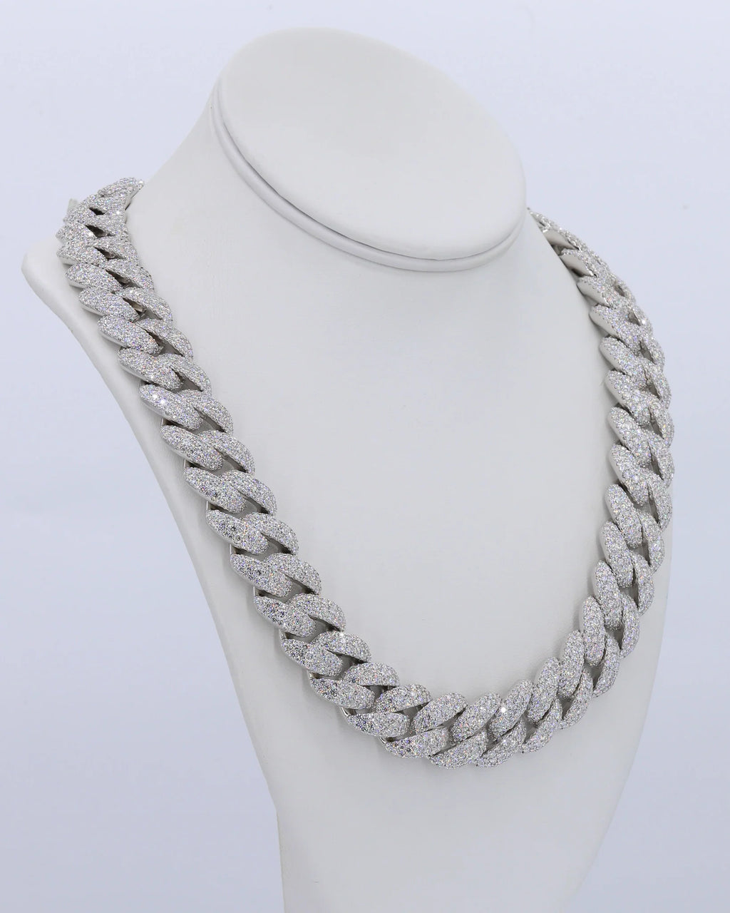 18MM Snow/Galaxy Set VVS Moissanite Cuban Chain 24 Inch