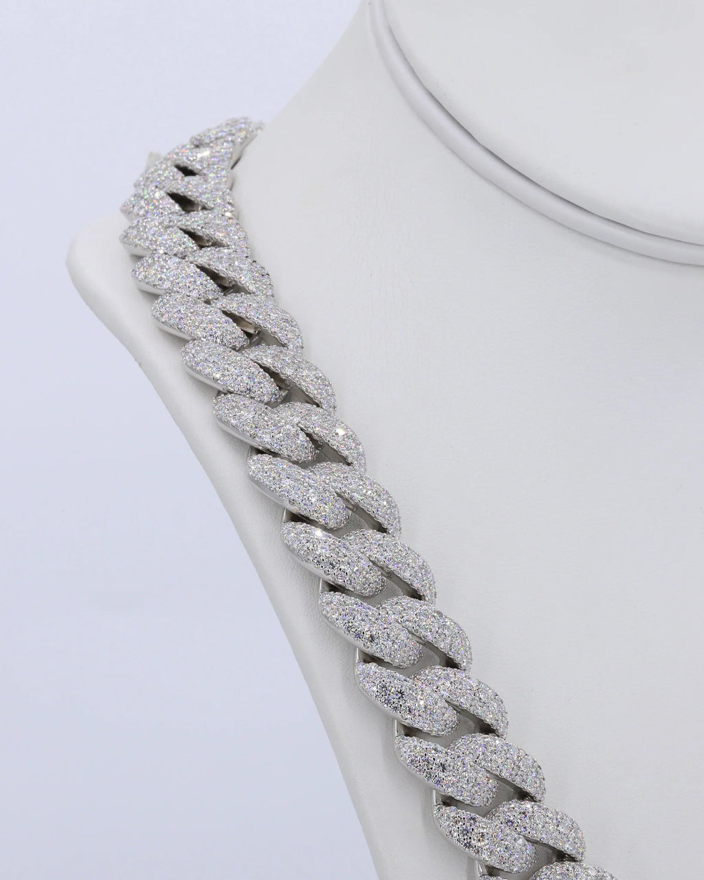 18MM Snow/Galaxy Set VVS Moissanite Cuban Chain 24 Inch