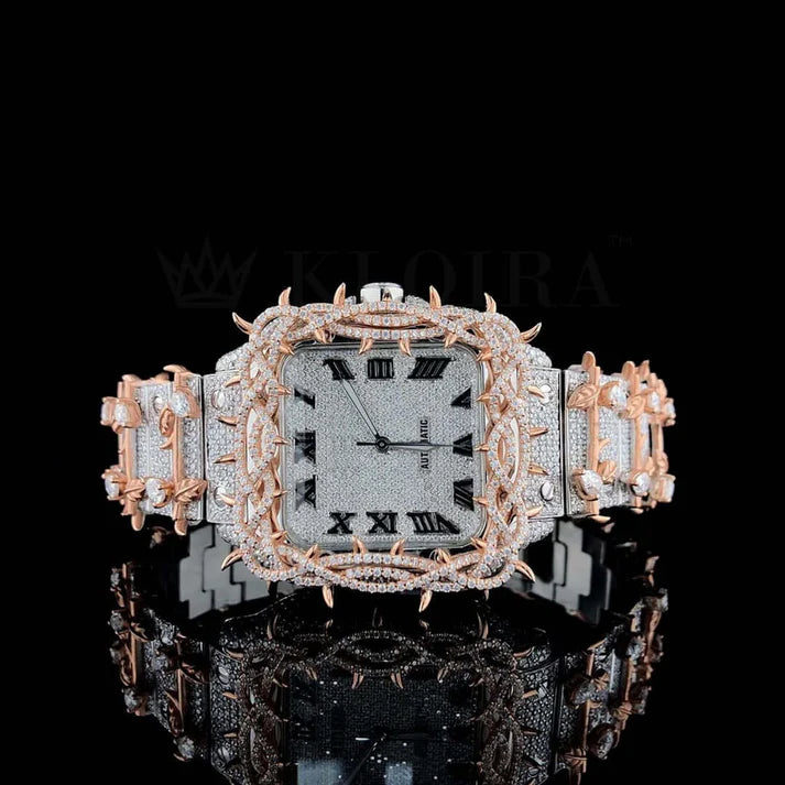 14k/18k-Lab Diamond Cartier inspire Crown of Thorns Diamond Watch