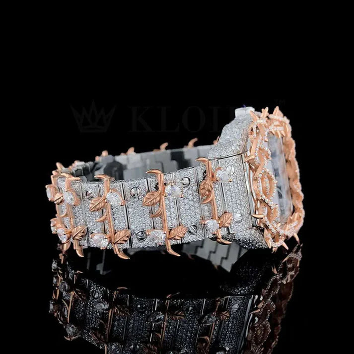 14k/18k-Lab Diamond Cartier inspire Crown of Thorns Diamond Watch