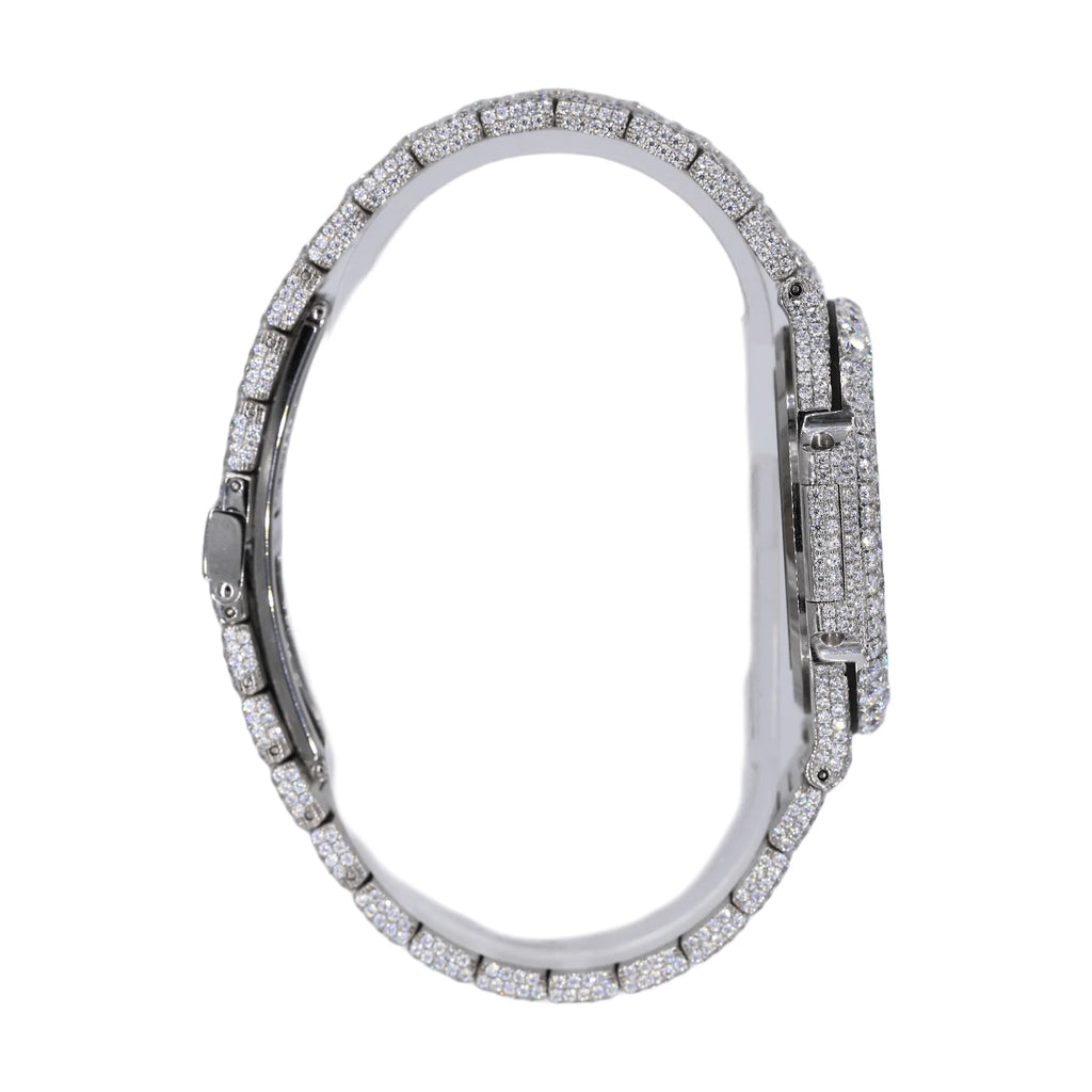 Moissanite Diamond Two Row Stone Bezel Watch 22CT