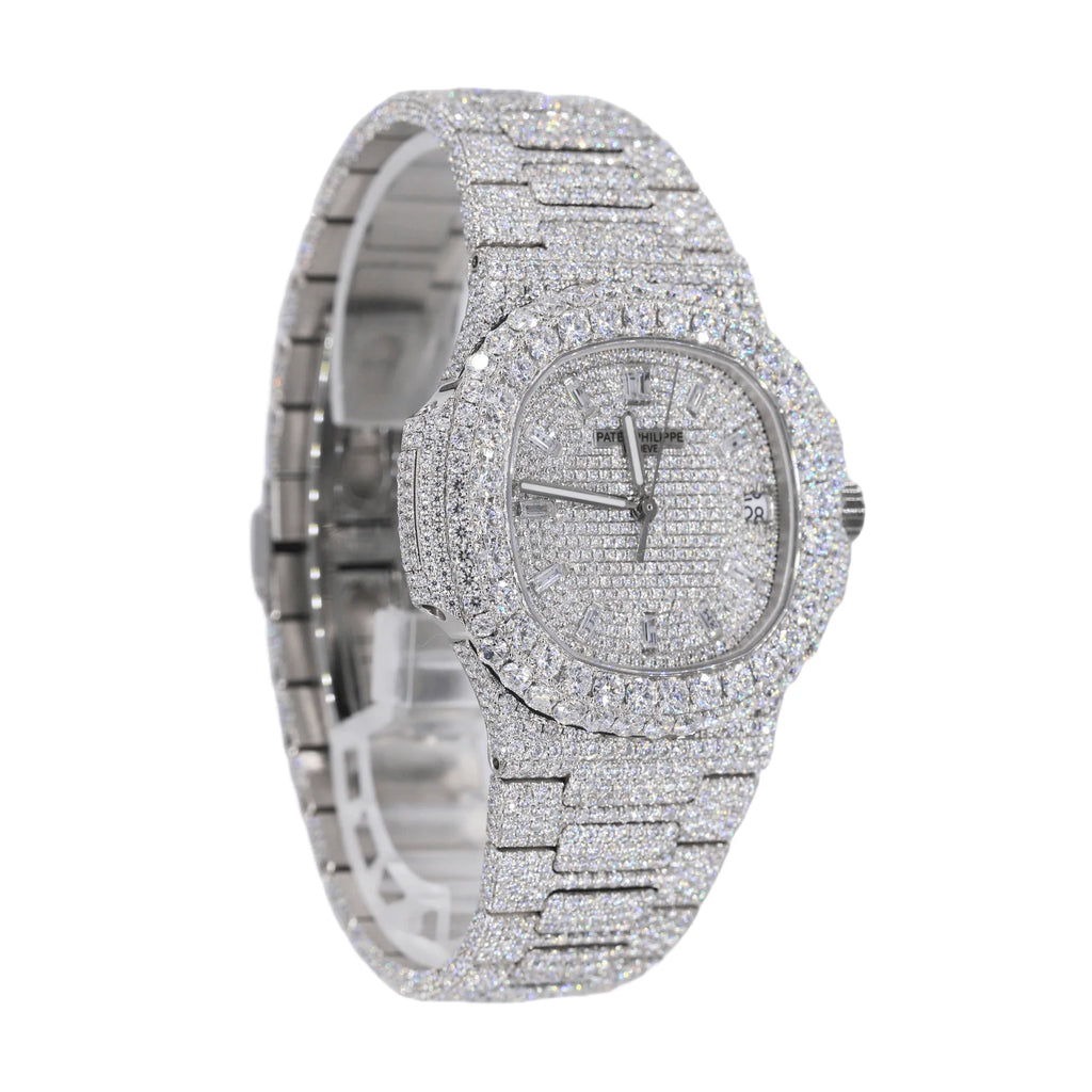 Moissanite Diamond Two Row Stone Bezel Watch 22CT