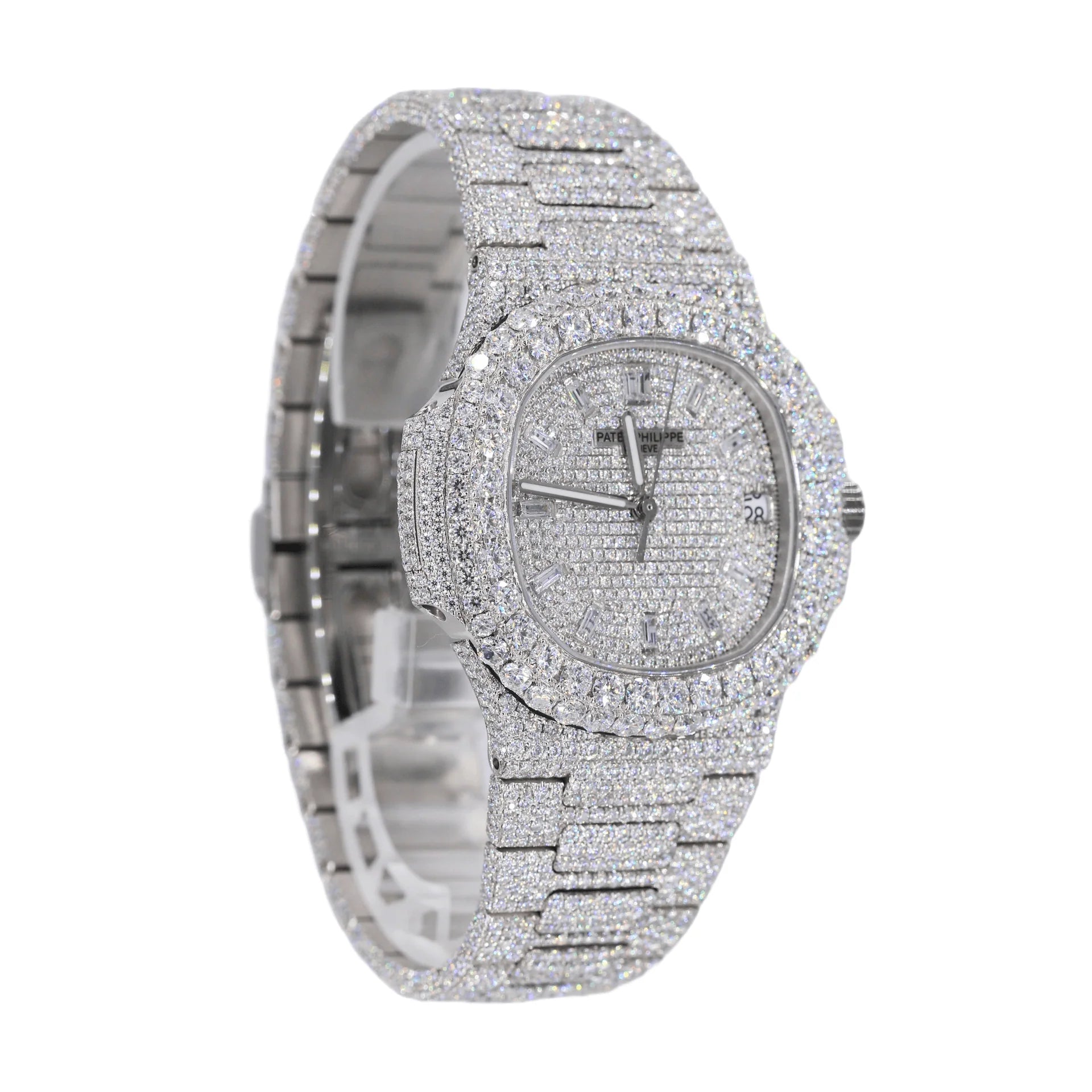 Moissanite Diamond Two Row Stone Bezel Watch 22CT