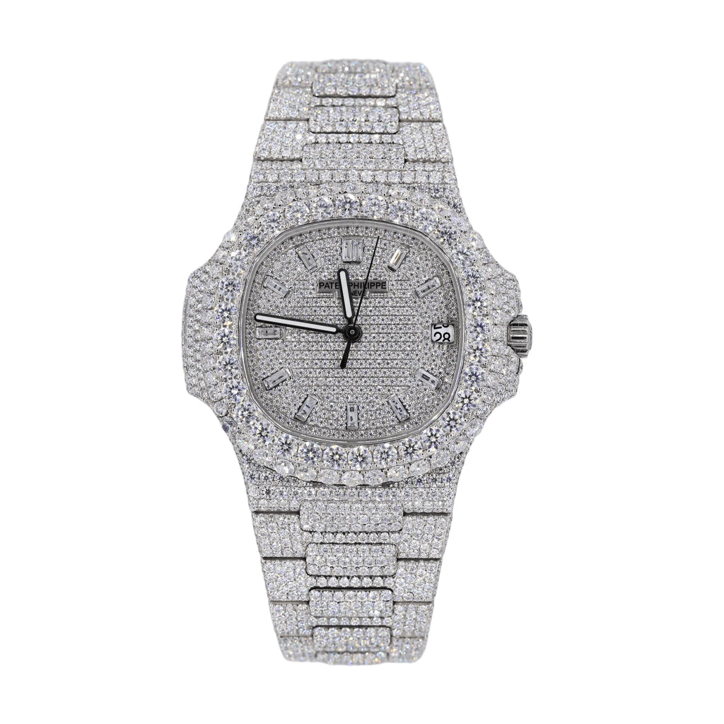 Moissanite Diamond Two Row Stone Bezel Watch 22CT