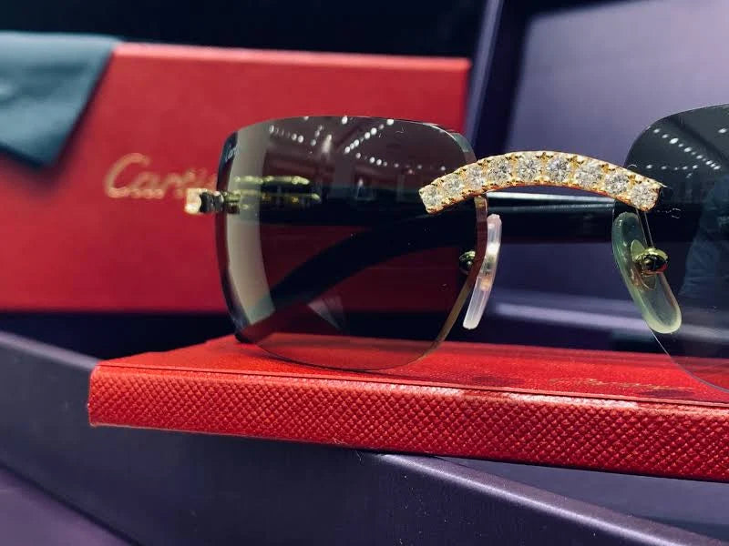 Cartier 5 carat Diamond Sunglasses Black Horn